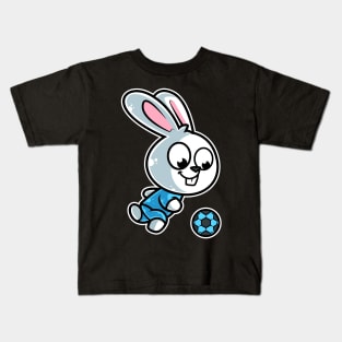 Rabbit Football Game Day Funny Team Sports Bunny Soccer product Kids T-Shirt